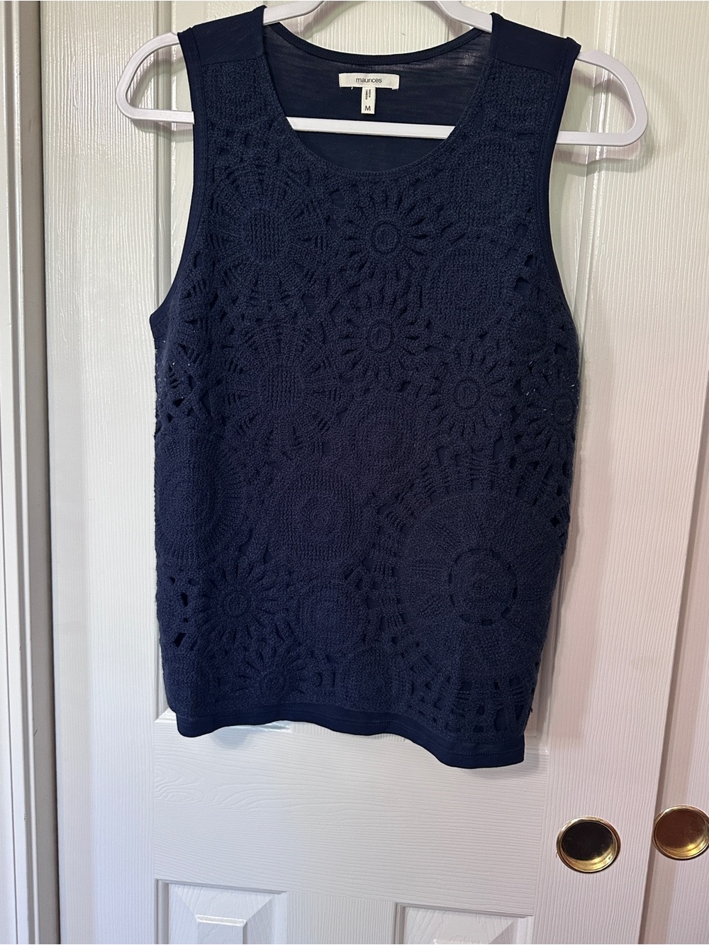 Maurices Navy Crochet Tank Top
